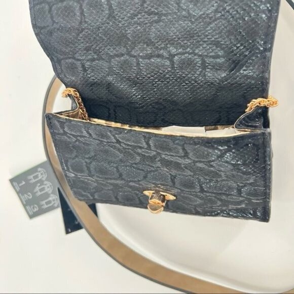 INC black snake embossed faux leather convertible bag belt - Picture 7 of 10